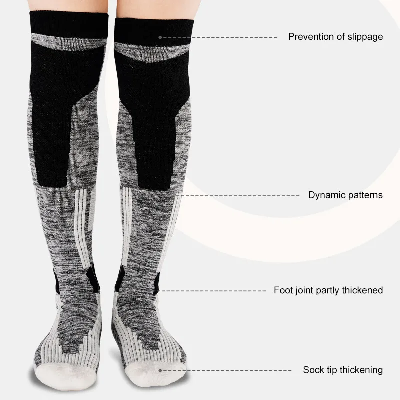 DAY WOLF Merino Wool Ski Socks High Quality Professional Men/Women Outdoor Hiking Socks Thicken Terry Warm Knee High Long Socks