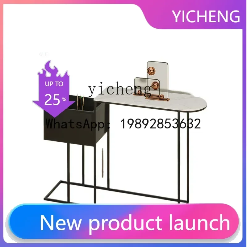 

entrance table light luxury modern simple table door creative shelf against the wall