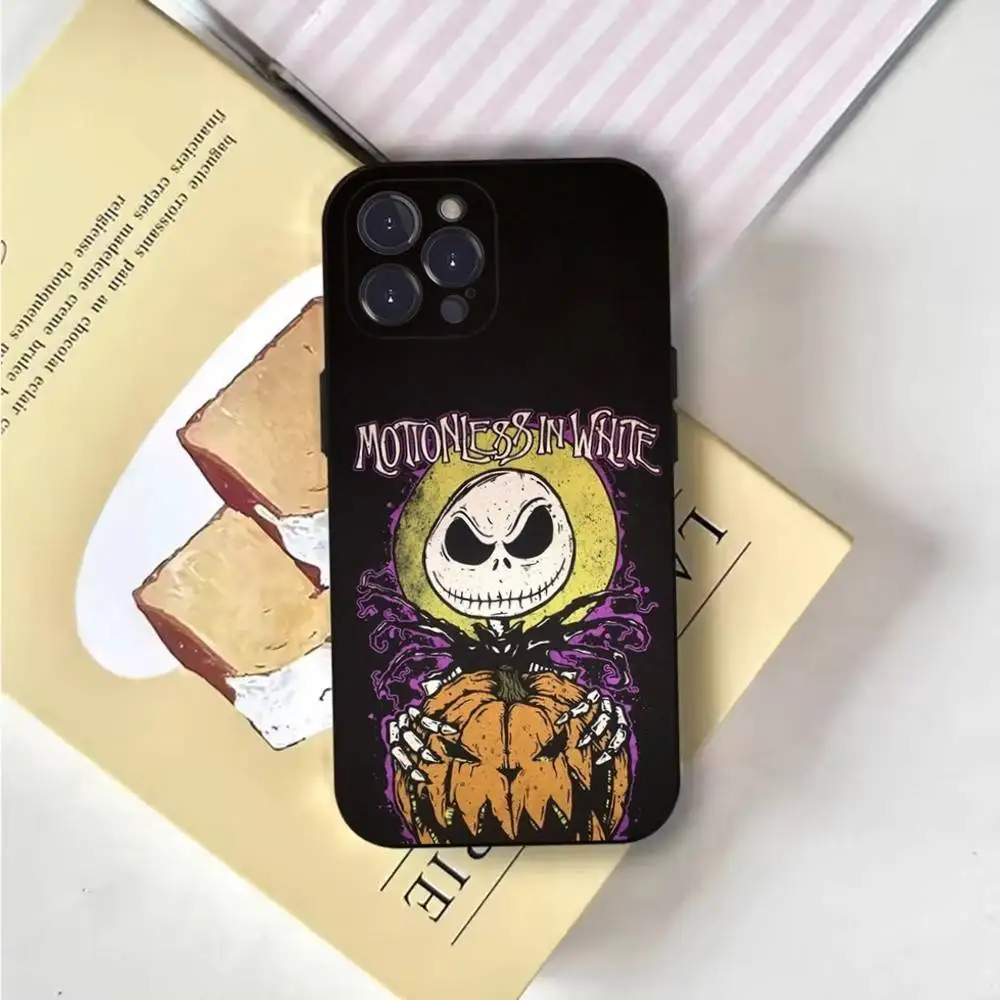 M-Motionless In Whites Phone Case For iPhone 17,16,15,14,13,12,Pro,Max,Plus,E,SE4,Air,Mini Black Soft Cover