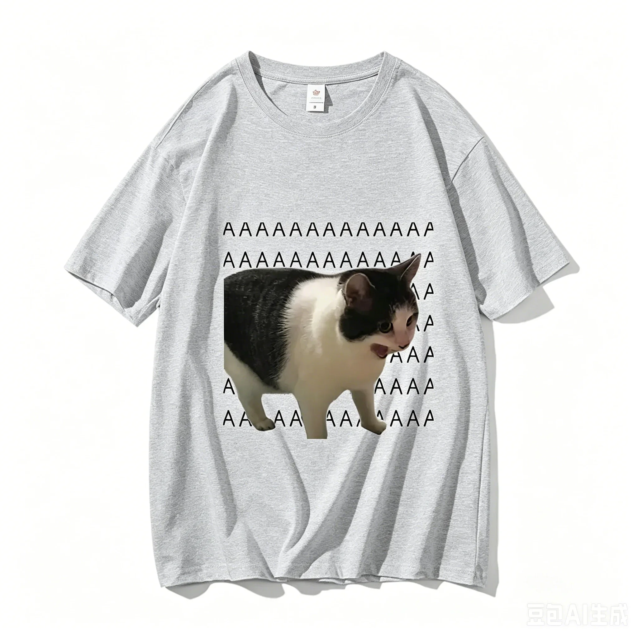 New Funny Meme Sad Crying Cat Printed Adult and Kids Casual T-Shirt Summer Harajuku Short Sleeve Tees Clothes