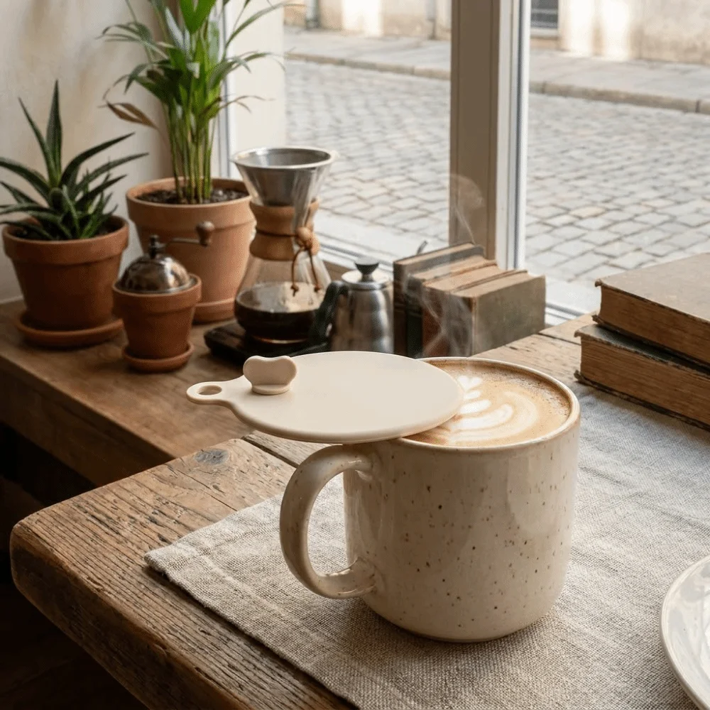 2PCS Creative Silicone Dustproof Cup Lid Flexible Heat-Resistant Tea Cup Lid Decorative Round Mug Cover Fruit Juice