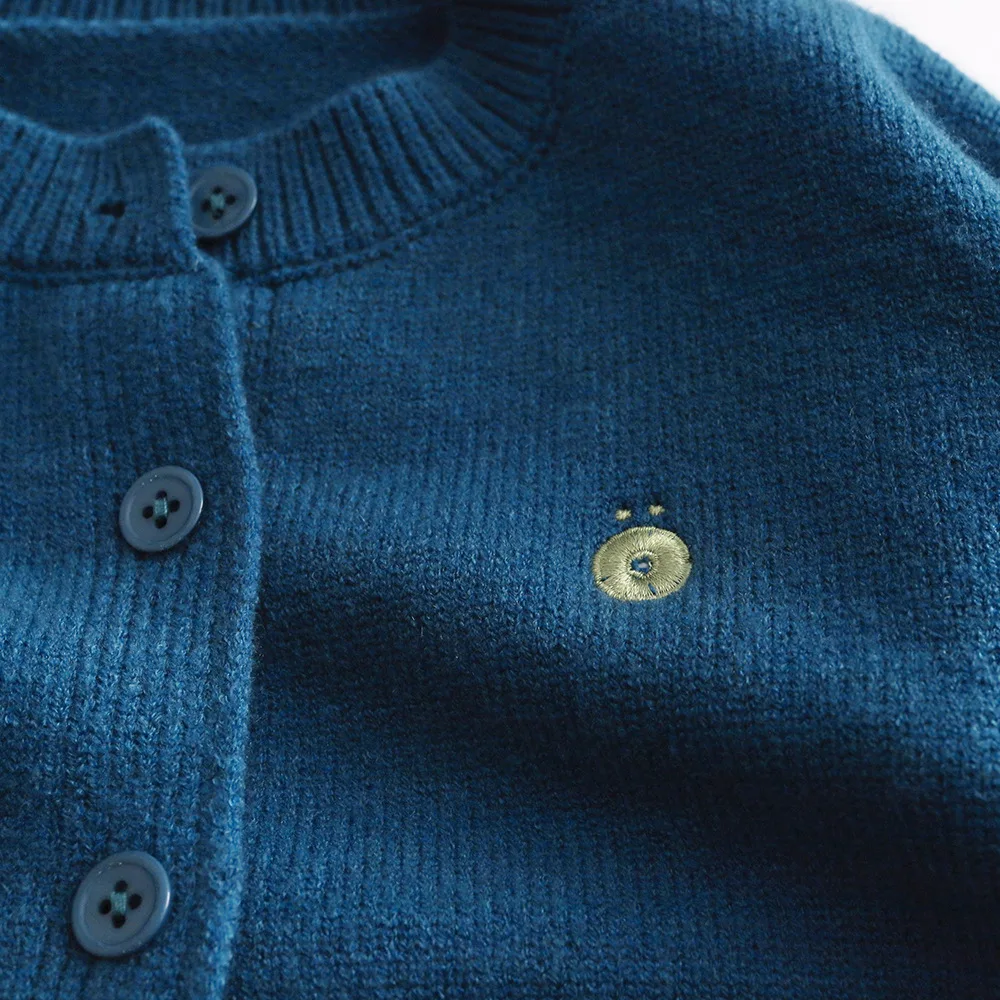 2025 otoño nuevos niños suéter de manga larga abrigo de algodón niñas cárdigan de punto sólido chaqueta de moda para niños prendas de punto informales para niños