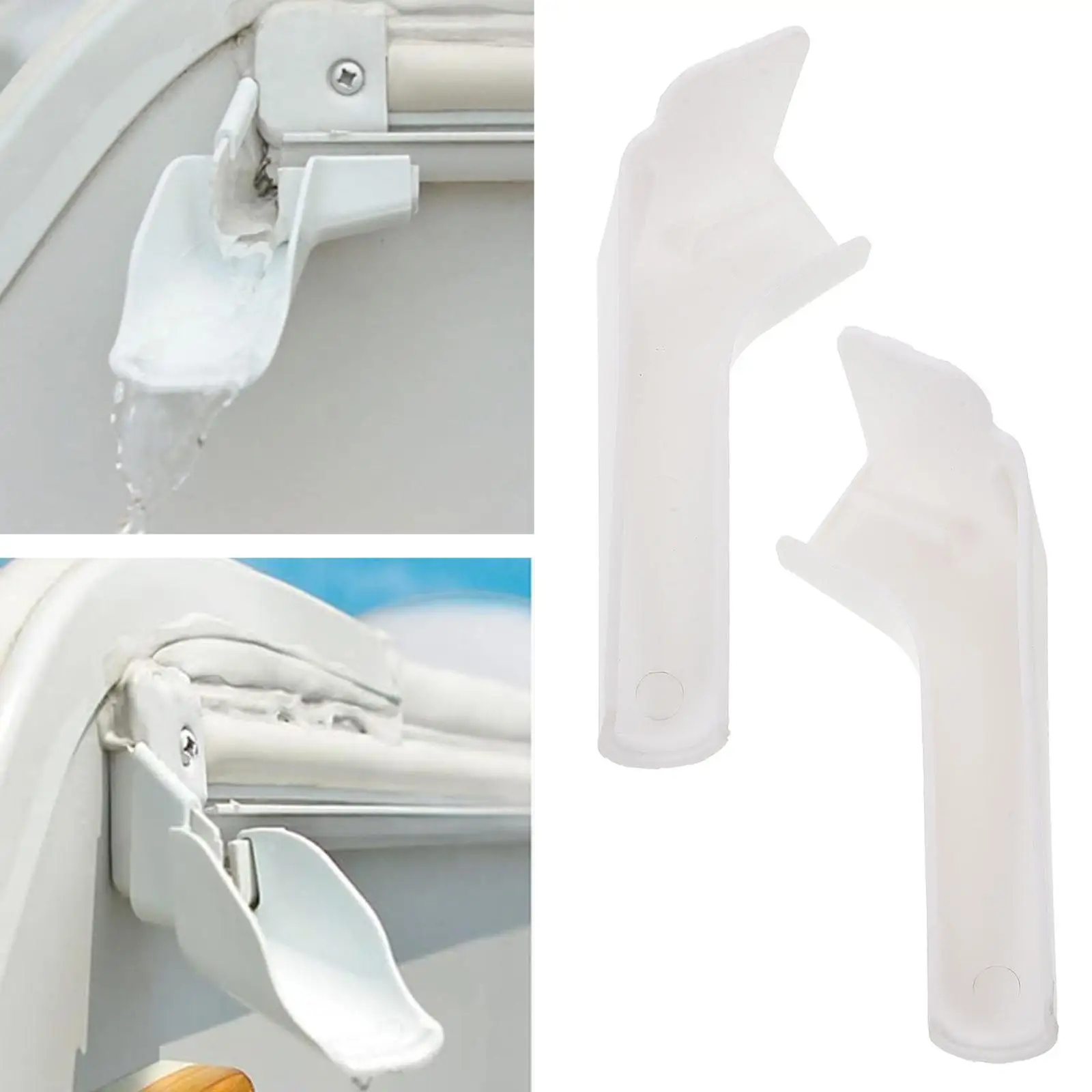 4 Pcs Roof Drainage Channel Diverter for Portable Gutter Spout Rv Extensions White Spouts