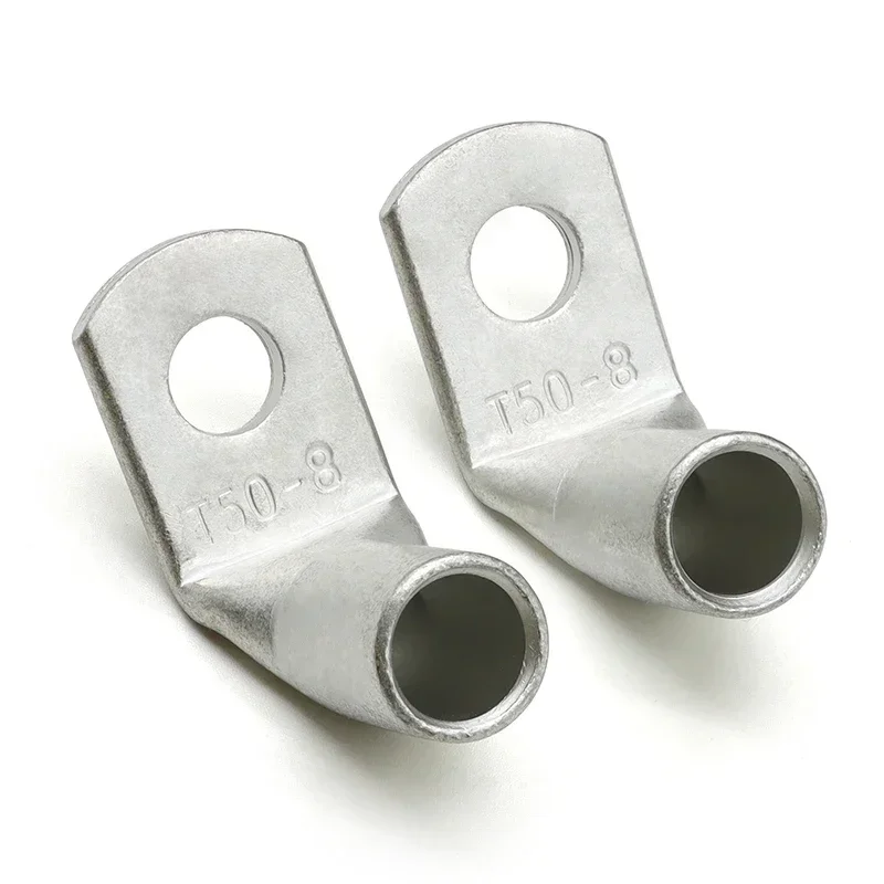 Cobre Crimp conector cabo talões, Terminal de fio, tipo L, ângulo direito, 90 graus de dobra, T6, 10, 16, 25, 4, 6, 8, 10, 50pcs