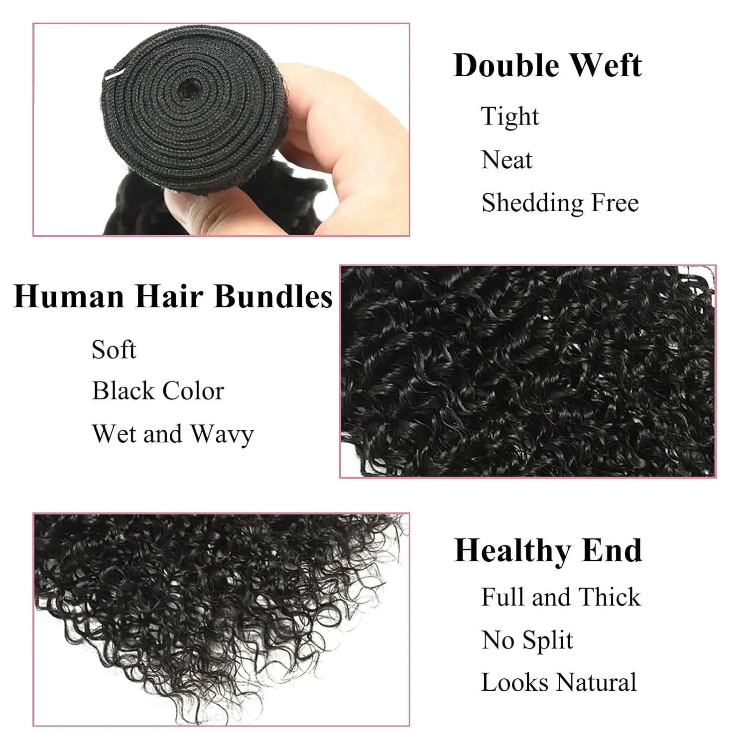 Волна воды Пучки человеческих волос Влажные и волнистые пучки Волна воды 3 пучка 18 20 22 дюймов Вьющиеся пучки человеческих волос 100% необработанные