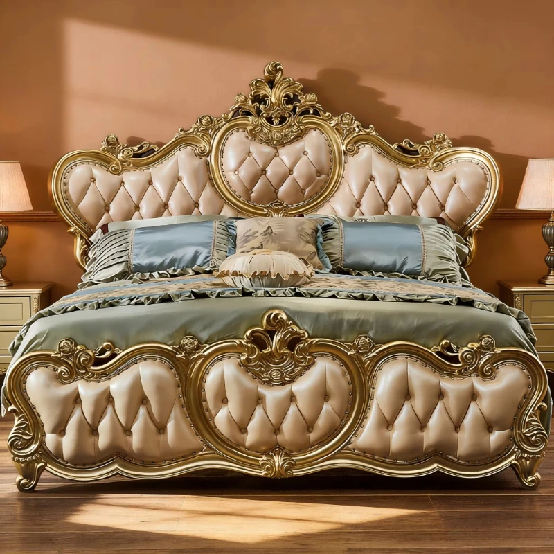 

European royal style bed furniture, living room villas and mansions preferred bedroom double bed