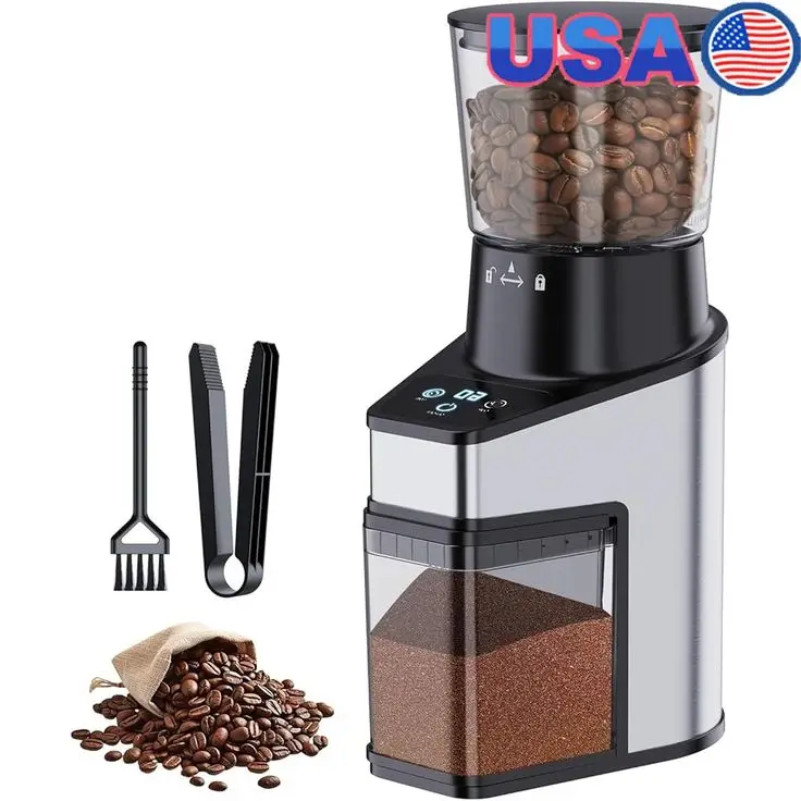 Molinillo automático de granos de café, nivel de molienda, cafetería