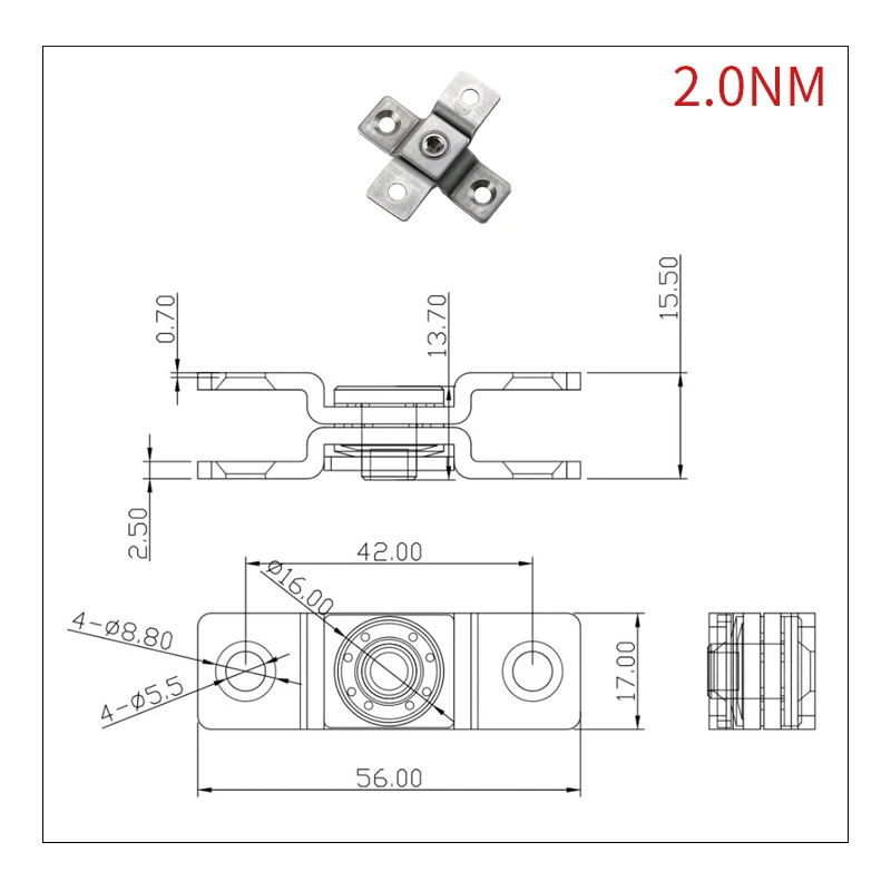 Hinge Stainless Steel Torque Meter At Will Stop The Damper And Rotate 360 Degrees Positioning Shaft