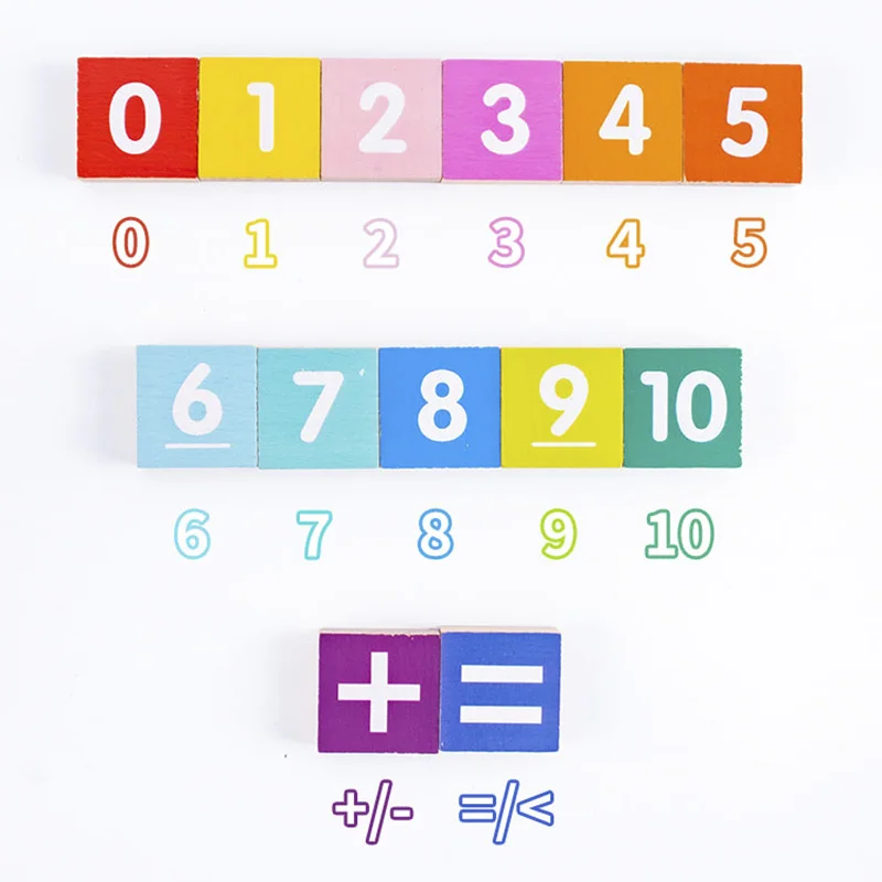 어린이 몬테소리 나무 손가락 숫자 계산 스틱 팜 수학 장난감 어린이 교육 장난감 유아 지능 게임 계산