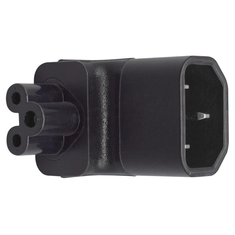 

652F L Type Bent IEC320 C14 To C5 Power Adapter Power Socket Converter, Durability ABS Constructions for Electronic Devices