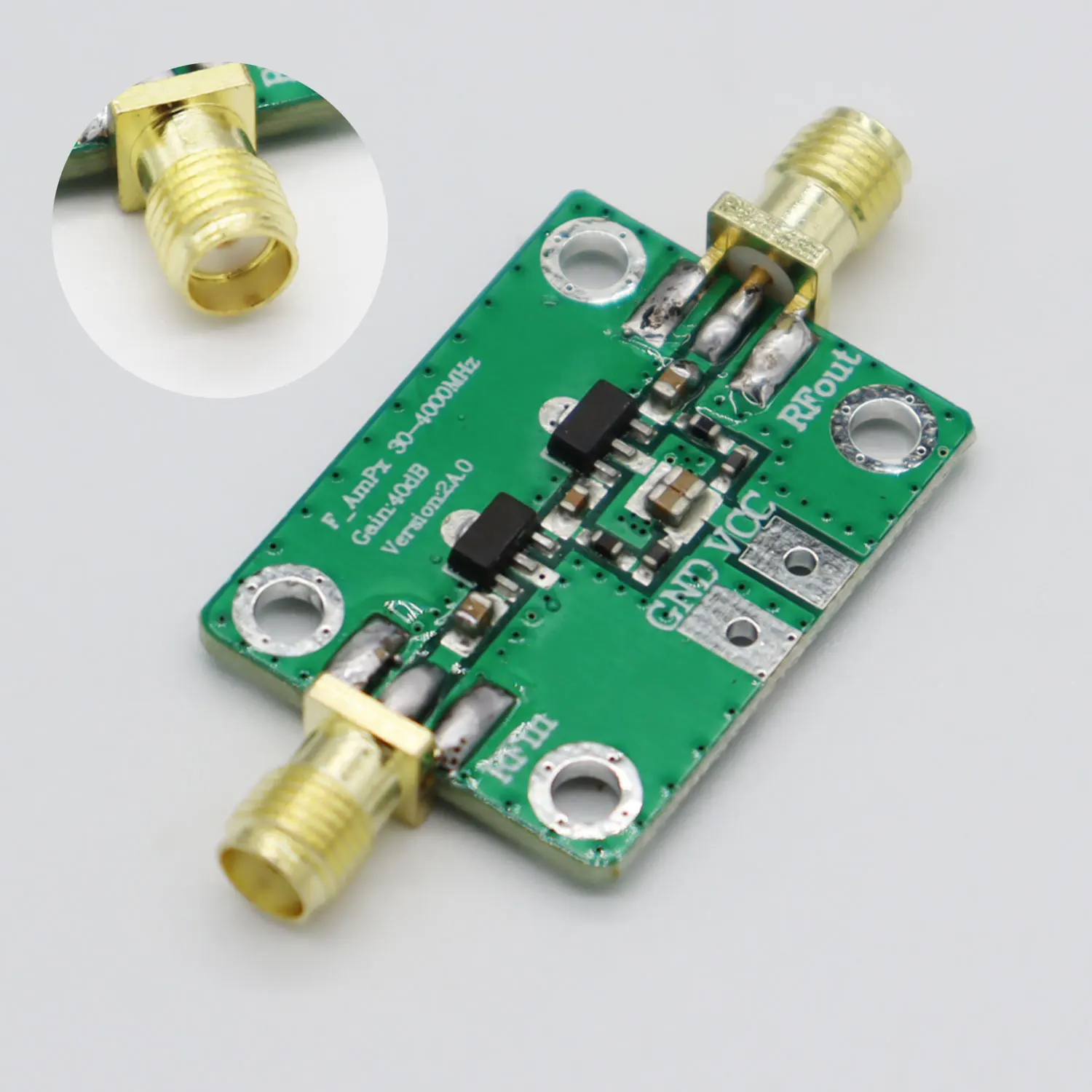 30-4000MHz Gain RF 40dB Broadband Amplifier Module for FM HF VHF/UHF 50Ω UBS High Frequency Amplifier Board Gain Module