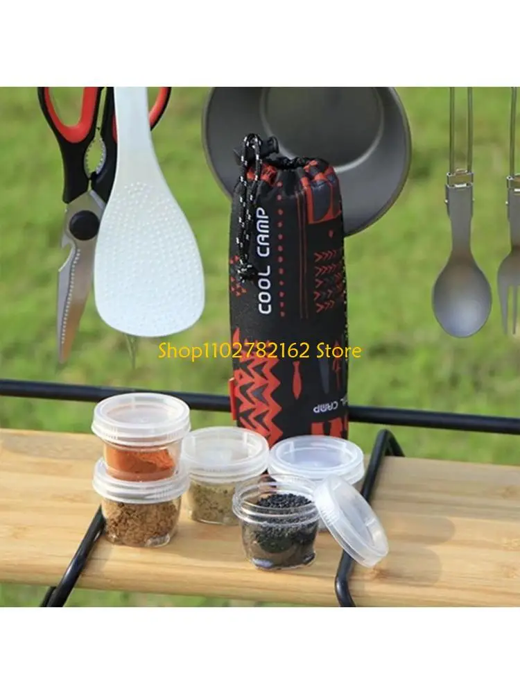547B 5 Pcs Small Airtight Spice Jar Damp Proof Spice Dispenser Transparent Seasoning Box with Storage Bag Spice