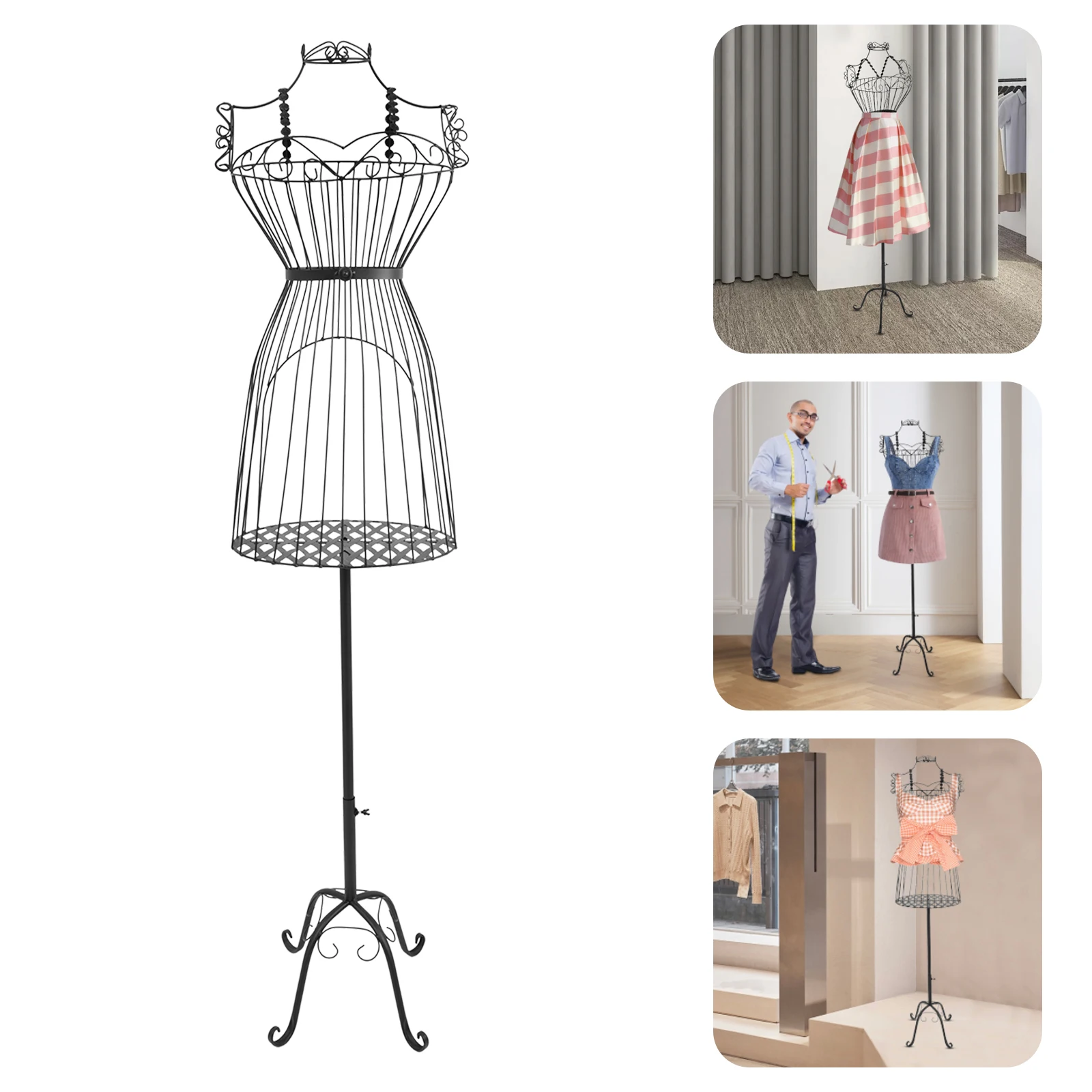 

Model Display Stand, Female Metal Steel Wire Mannequin Mannequin Dress Form Display Stand, Female Dress Form Stand for Sewing