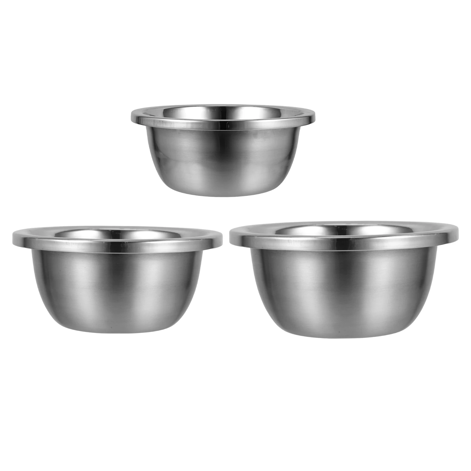 

3Pcs Stainless Steel Mixing Bowls Multifunctional Kitchen Basins Salad Dough Prep Comfort Grip Stackable