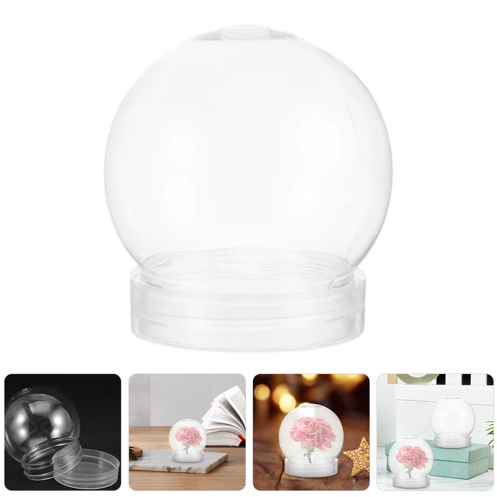 

7Pcs Empty Snow -Inch Clear Plastic DIY Globe with Screw Top for Custom Crafts Winter Decorations Gift Making