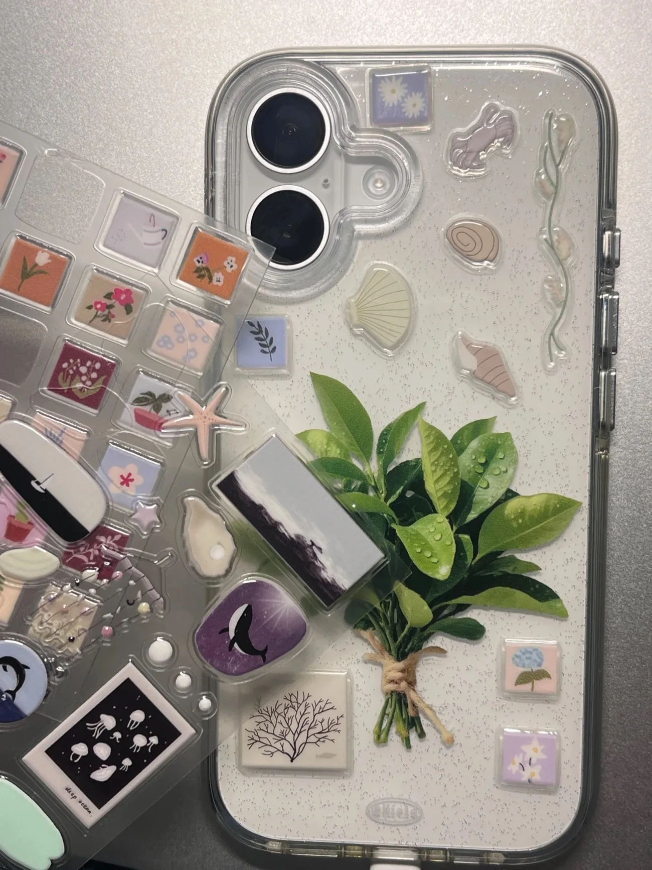 

8 шт., желе стереоскопическая наклейка с рисунком океана, милая клейкая наклейка для камеры «сделай сам», декоративная наклейка для планшета