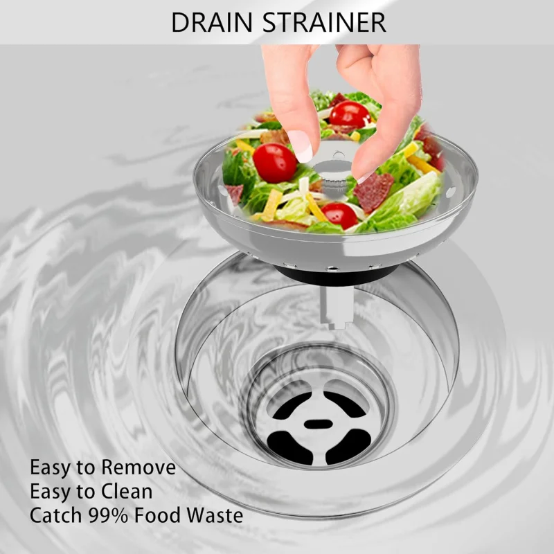 طقم مصفاة من الفولاذ المقاوم للصدأ المصقول مقاس 3-1/2 بوصة مع سلة وإيقاف #5