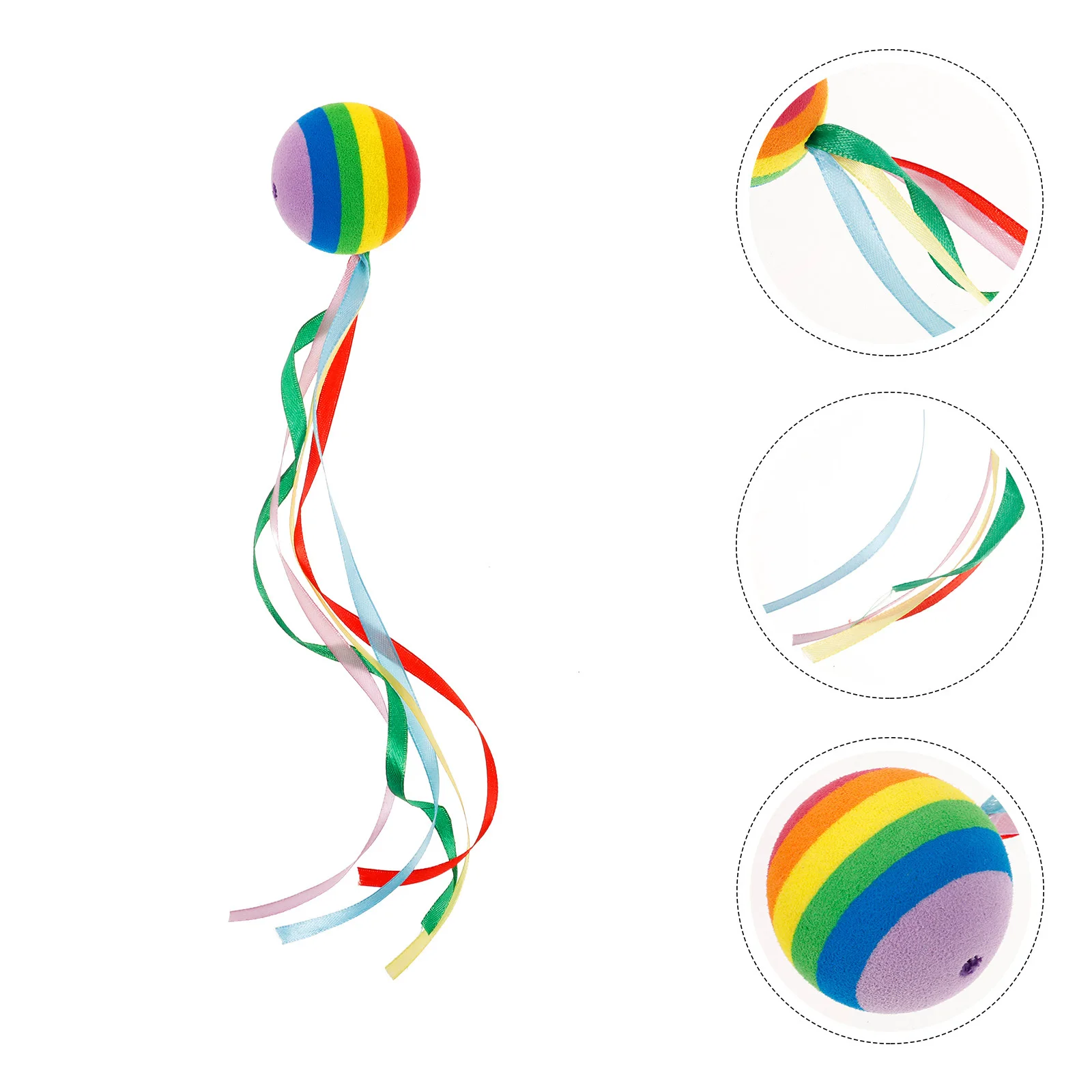 

Car Antenna Topper Decoration Rainbow Ball with Ribbon for Vehicle Auto Sturdy Safe Material Cute Eye Catching Unique Design