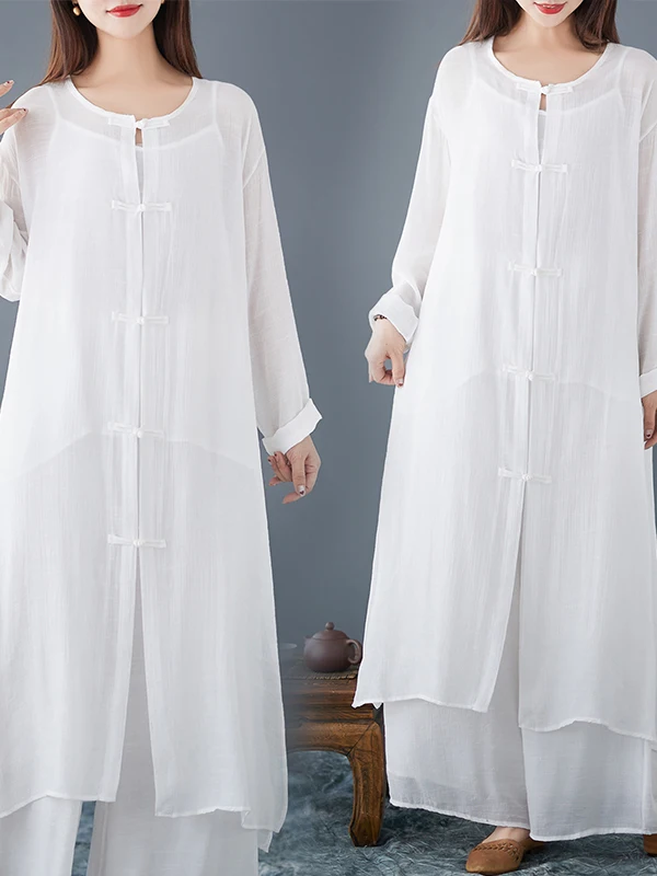 

Ele Long Sve Hanfu Женский модный комплект Zen Dance White Spirit Wind Flowing Tea Ceremony Повседневная одежда Осенняя коллекция