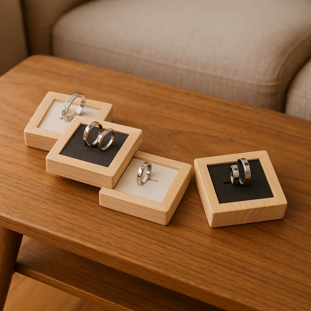 リングホルダーケース木製ジュエリーショー小道具リングディスプレイラックジュエリーディスプレイイヤリングリングオーガナイザーカウンタージュエリー小道具