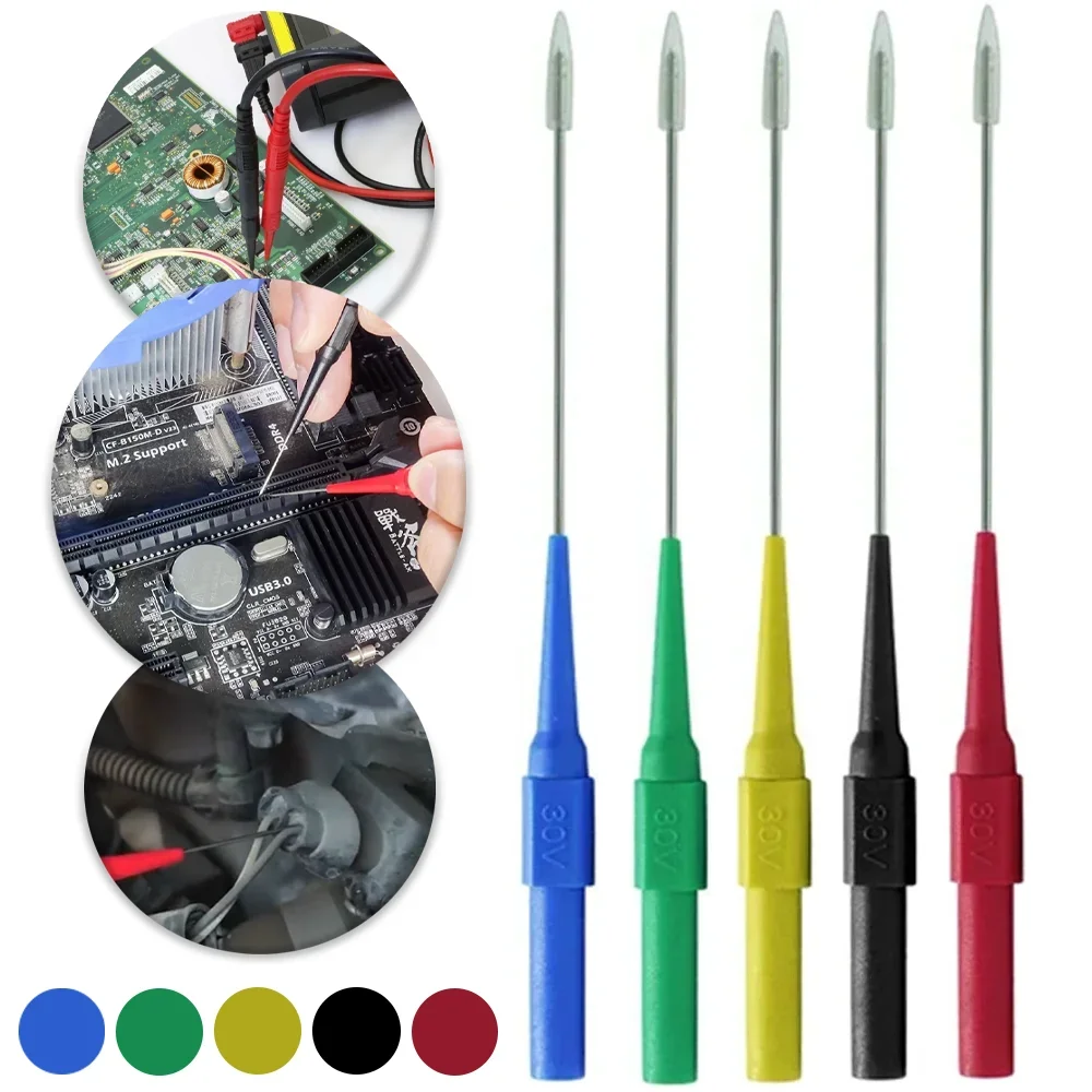 30V Car Tip Probes Diagnostic Tools Auto Multimeter Test Leads Extention Back Piercing Needle Tip Probes Mechanical Tools