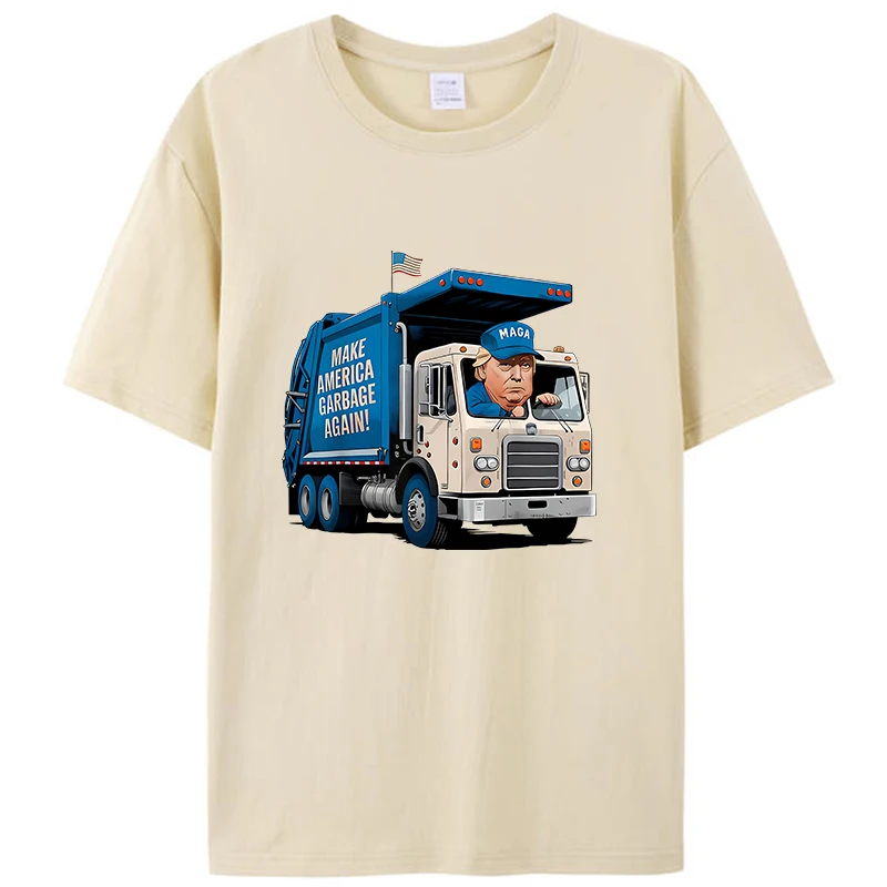 Garbage For Trump Rides In Garbage Truck Make American Garbage Great Again Leisure Men's Clothing T-Shirt Women Tee Shirts Tops