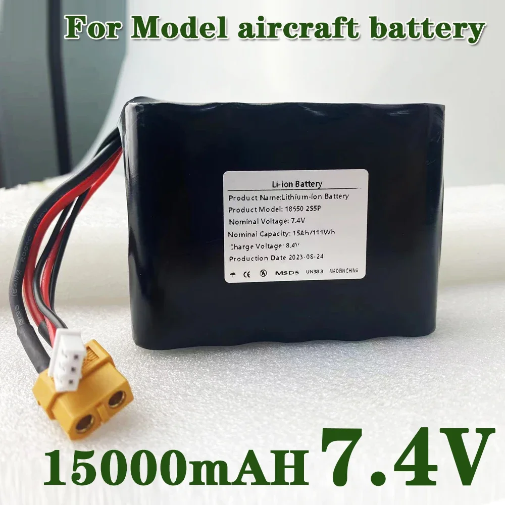 

18650 2S5P 7.4V 15000mAh Rechargeable Lithium Ion Battery Pack XT60 XH2.54-3P Plug，For Various RC Airplane Quadrotor