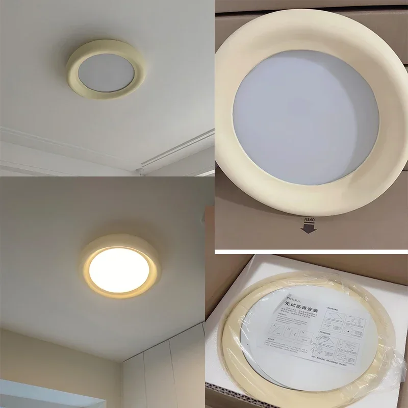 Nordic Cream Wind Resin Led Ceiling Lamp Living Room Decor Led Ceiling Chandelier Lighting Bedroom