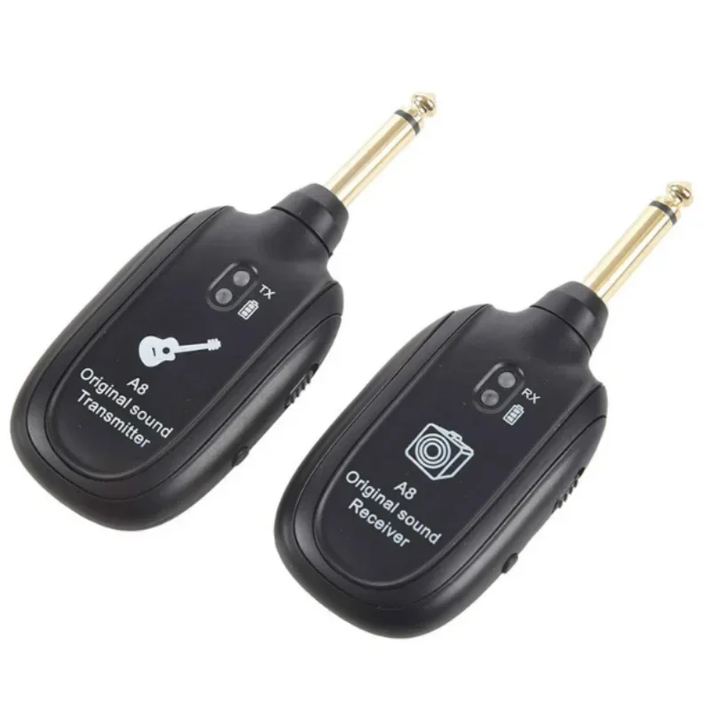 A8 Guitar Wireless System Transmitter Receiver Built-in Rechargeable Built- in Rechargeable wireless guitar transmitter