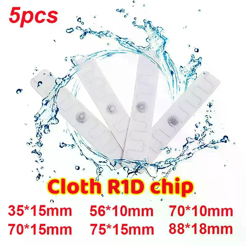 

5Pcs RFID UHF Laundry Tags Heat Resistant Washable Stickers Easy Adhesive for Daily Tasks