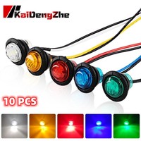10 Pcs LED Round Trailer Side Marker Light Auto Indicators Car External Lamp for Trucks Clearance Lights Truck Turn Signal Lamp