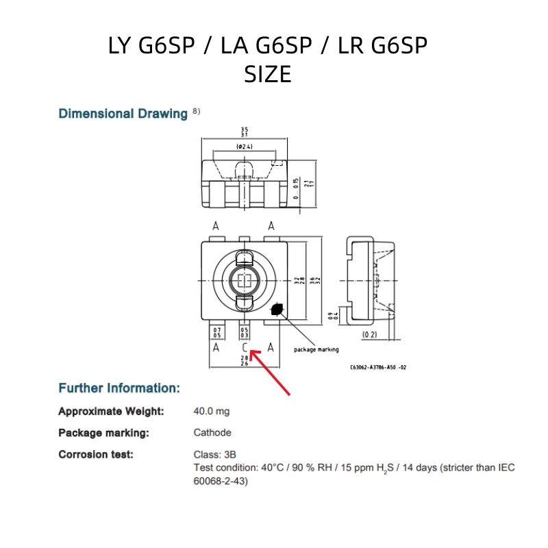 50 قطعة LW LCW LCY LR LA LB LY G6SP 3528 6PIN 140mA SMD LED الطاقة المتقدمة العلوي العنبر الأزرق الأصفر LAG6SP LYG6SP LCWG6SP