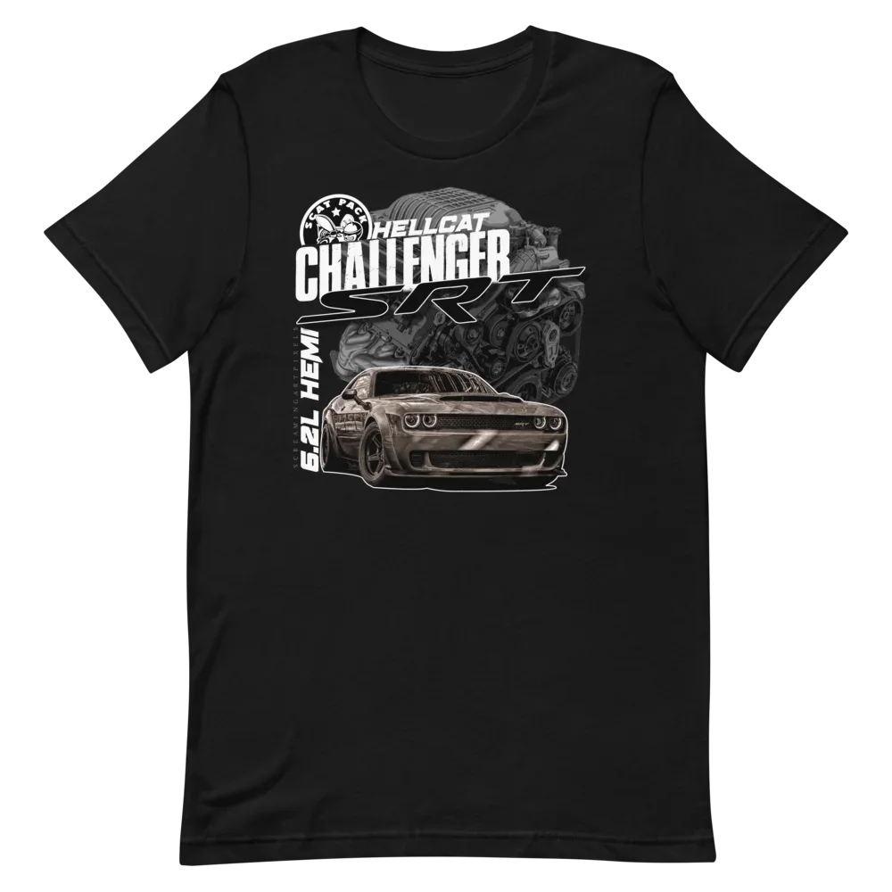 Camisa Challenger SRT 6,2 L Hemi, Scat Pack, Doddgge Challenger, Mopar