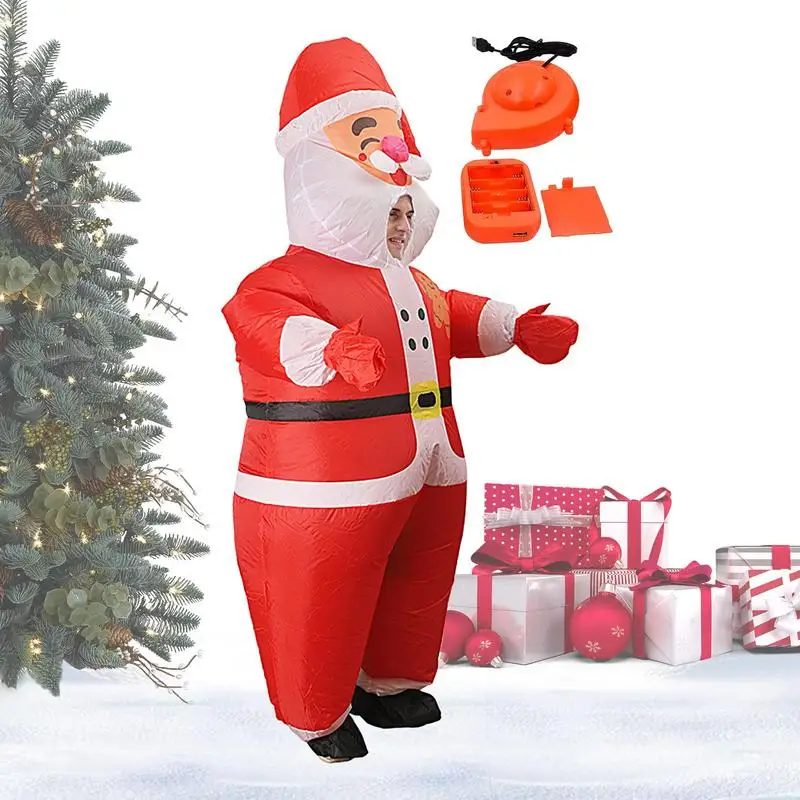 Inflatable Santa Claus Costumes Unisex Adult Christmas Christmas Costume Cosplay Christmas Outfit Funny Holiday Props For Men &