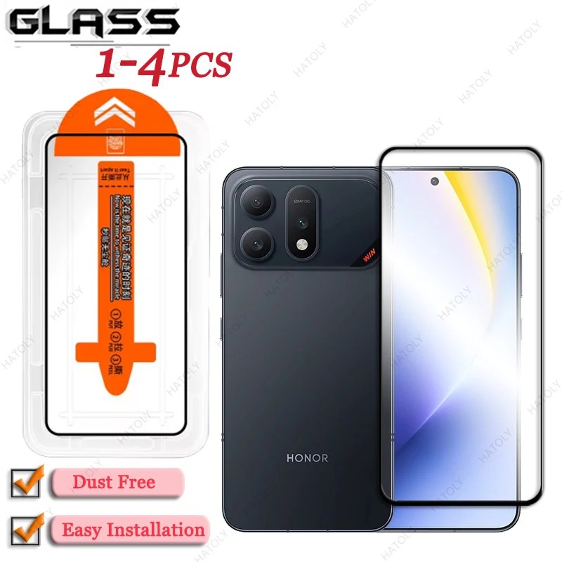 Protecteur d'écran en verre anti-poussière pour Honor Win Turbo, Film de protection pour Honor Win Turbo 5G, Installation facile, Film de protection à bord noir