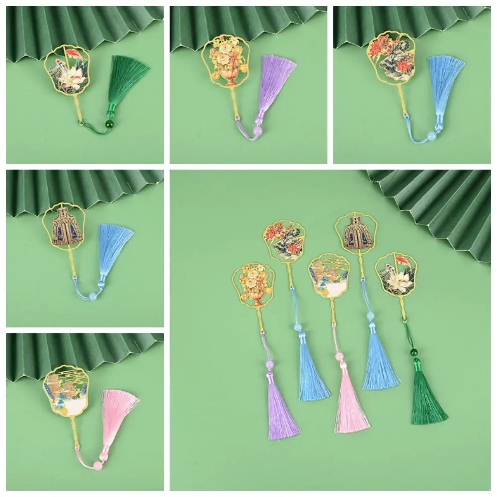 Flower Hollow Flowers Bookmark Tassels Chinese Style Chinese Style Bookmarks Creative Fashion Metal Reading Bookmark