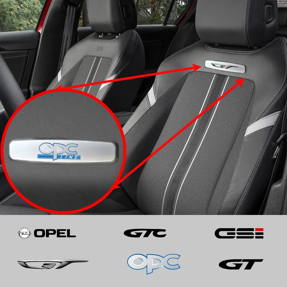 Car Metal Emblem Seat Stickers Auto anti-kick pad floor mat Badge For Opel OPCline OPC GTC GSI GS GT Grandland Mokka Crossland