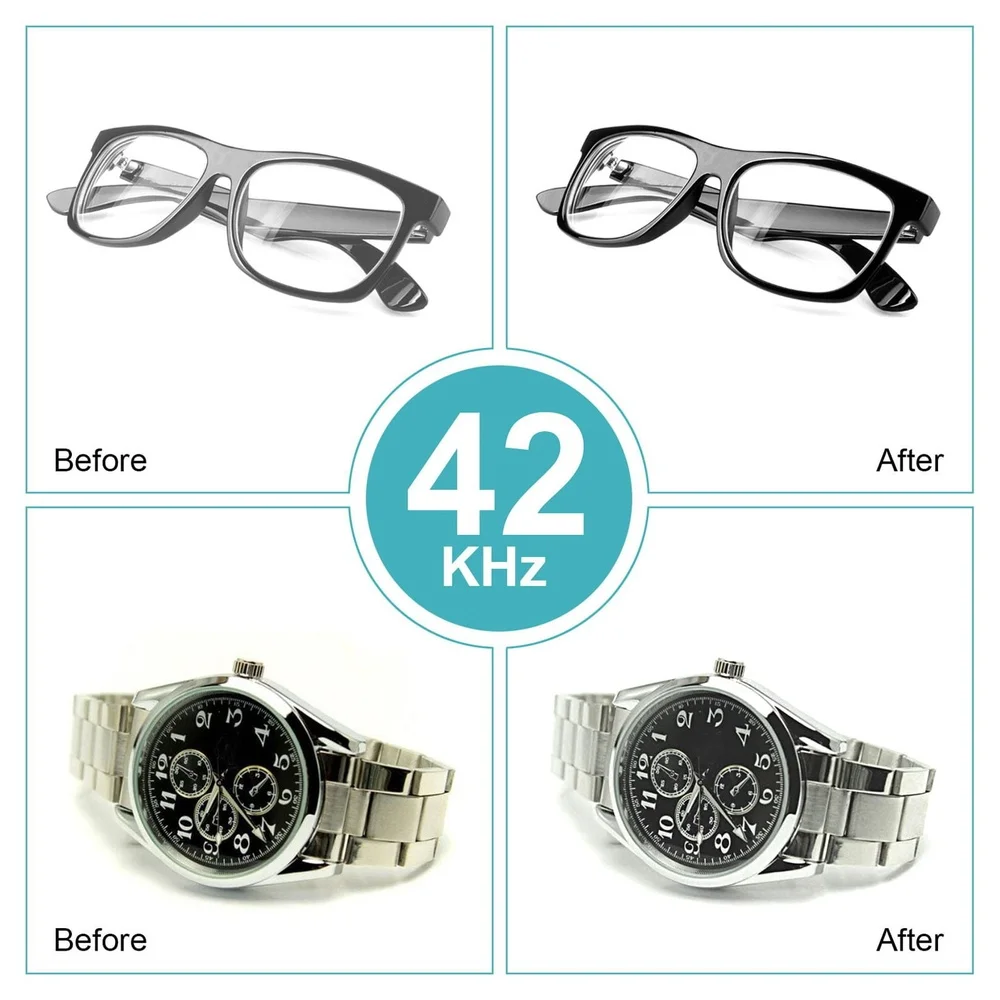 Professional Ultrasonic Jewelry Cleaner with Timer Degassing Function Portable Cleaning Machine Jewelry Eyeglasses Watches