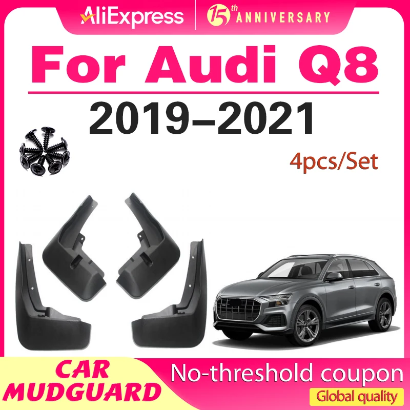 

4PCS for Audi Q8 2019 2020 2021 New Mudguards Mudflaps Fender Mud Flap Splash Mud Retention Guards Protect Car PP Accessories