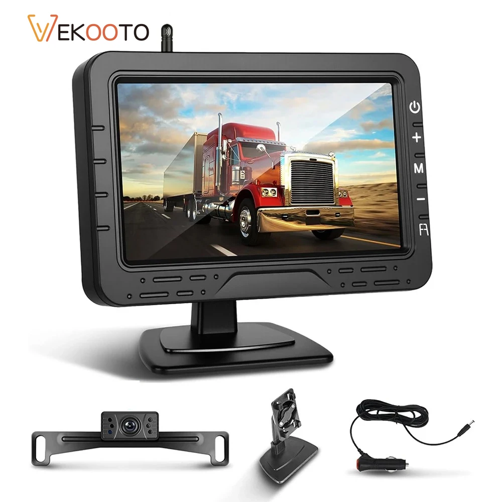 

1080P Wireless Car Backup Camera Kit 4.3" AHD Monitor IR Night Vision Waterproof for Trailer Truck RV Easy Installation Reverse