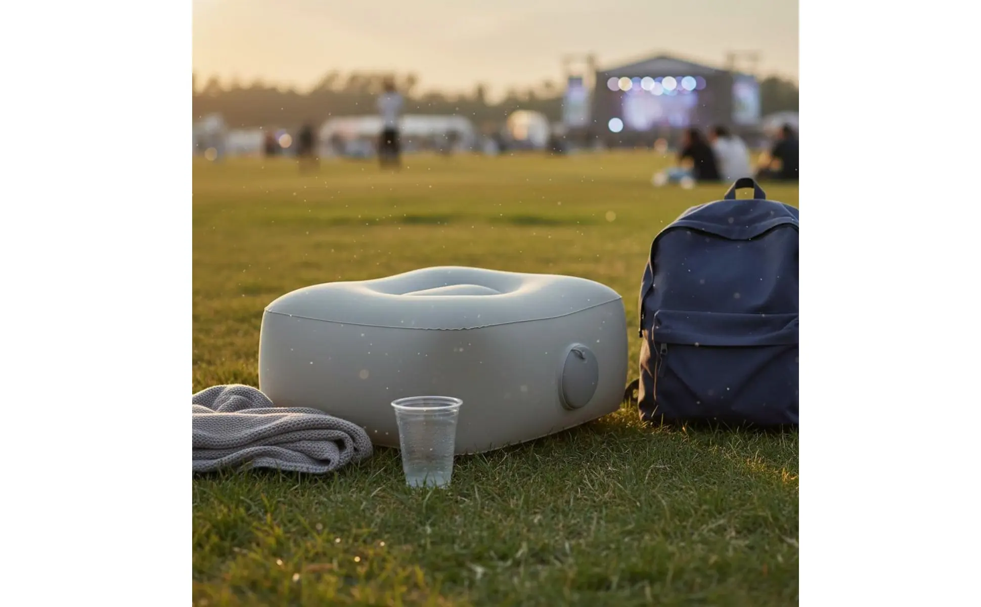 Inflatable Stadium Seat Seat Pad Security Check Convenient Portable Bleacher Pad Portable Inflatable Stool Small for Sports Fans