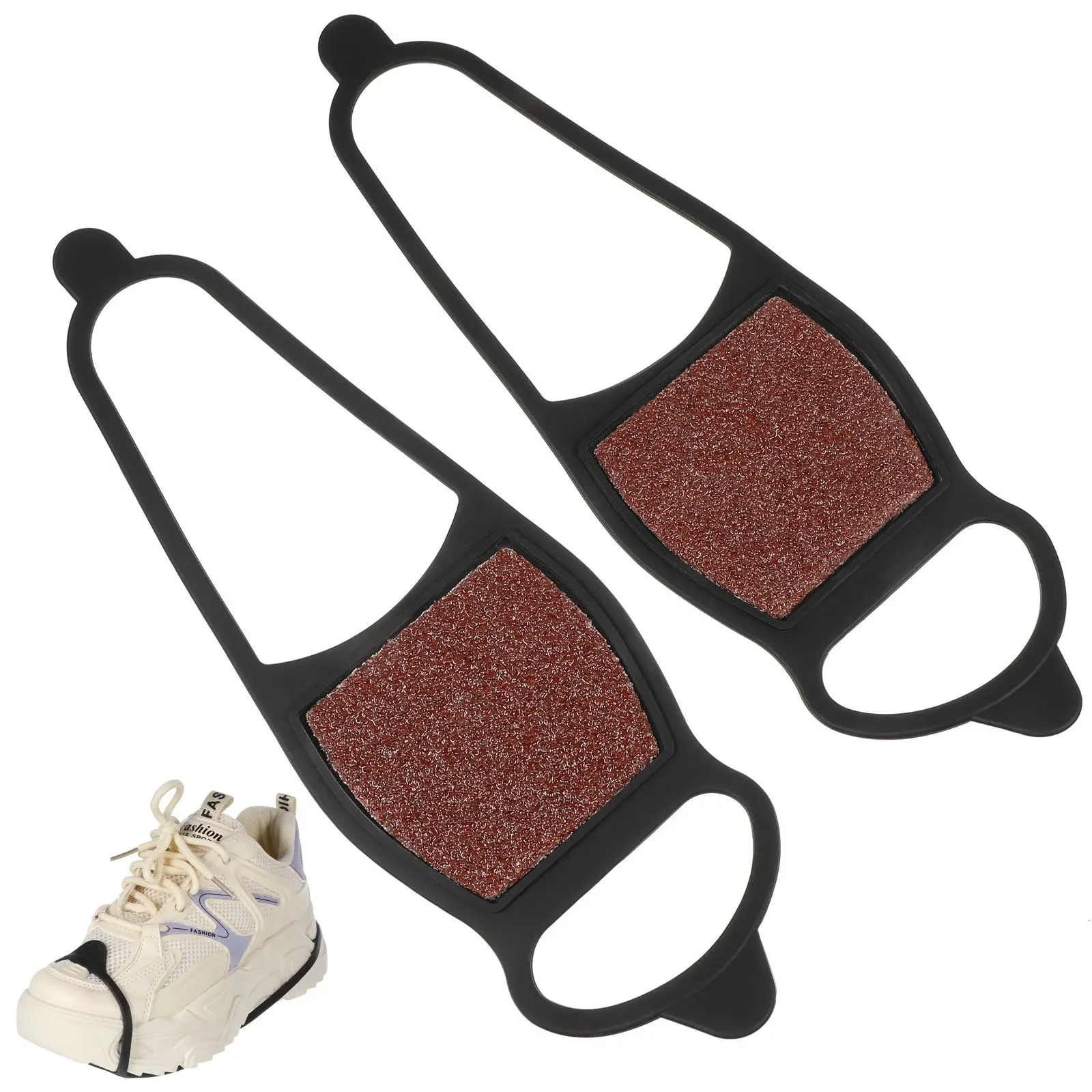 

2 Pairs Non Slip Coarse Sand Rubber Shoe Covers Size 35 43 Durable Lightweight Portable Crampon Cleat Snow Shoveling Gear