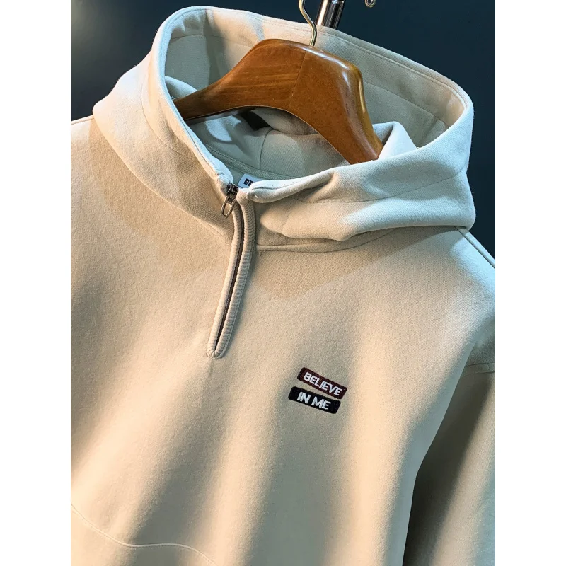 Men's 2025 Fall/Winter New Loose Casual Pullover Sweatshirt Oversized Hooded Half-Zip Hoodie