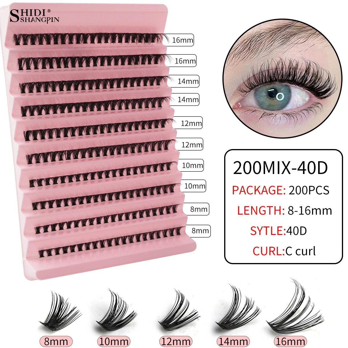 DIY False Lash Clusters Extension Kits 50D-120D Bond and Seal 2-in-1 Natural Fluffy Wispy Faux Wimpernverlängerungen Makeup Tools