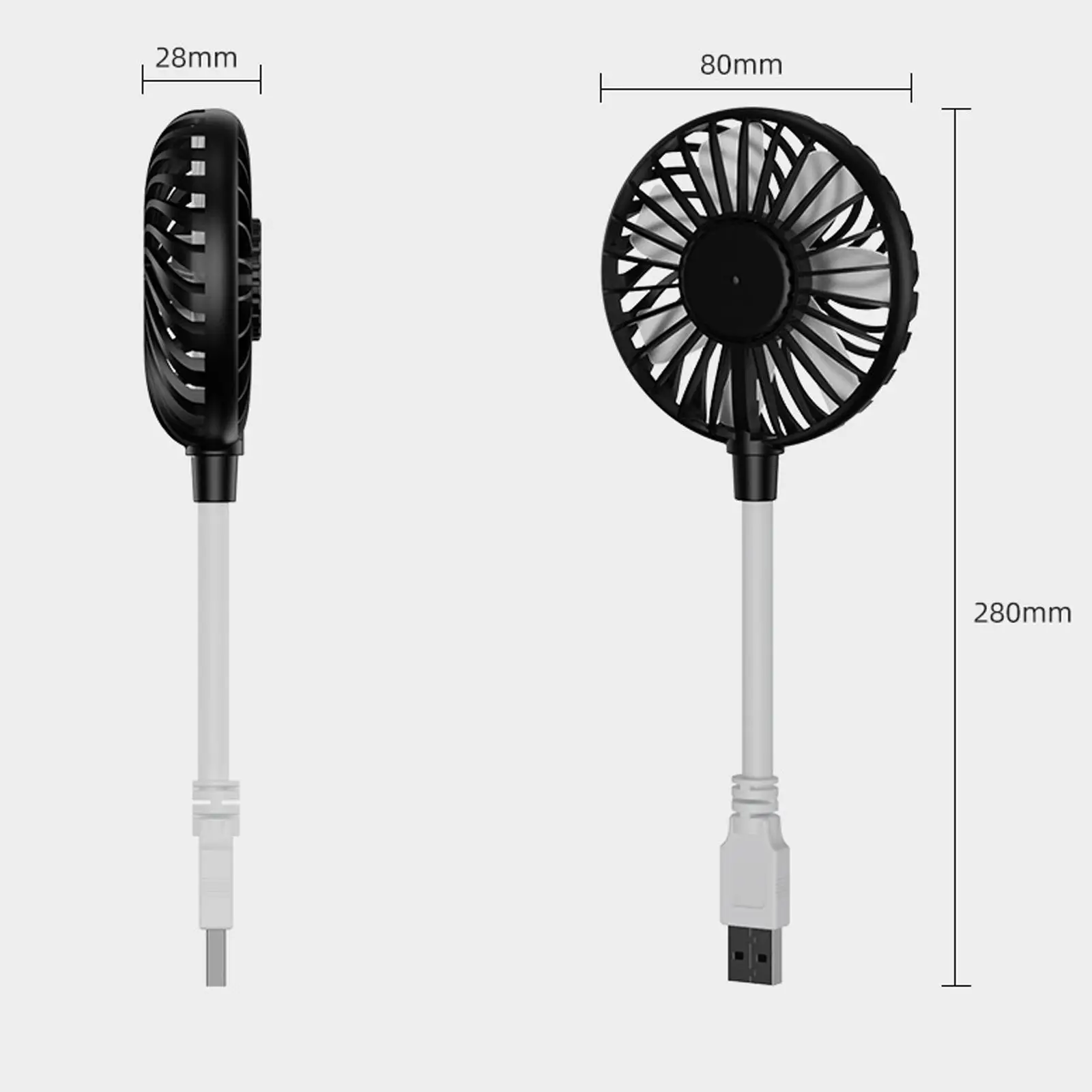 Mini Portable USB Fan Desk Fan Flexible Neck for Hot Summer Multifunctional