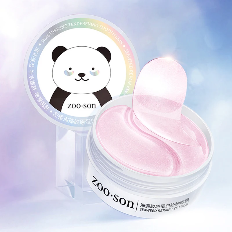 60개 해초 크리스탈 콜라겐 아이 마스크 다크서클 방지 보습 안티에이징 주름 방지 아이 패치 눈 젤 마스크