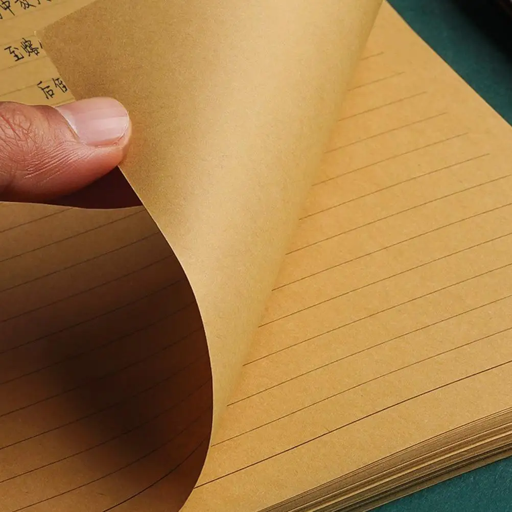 

100 Sheets Writing Paper A5 Size College Ruled Vintage Stationery Retro Letters Deep Khaki Classic Design Thank You Notes
