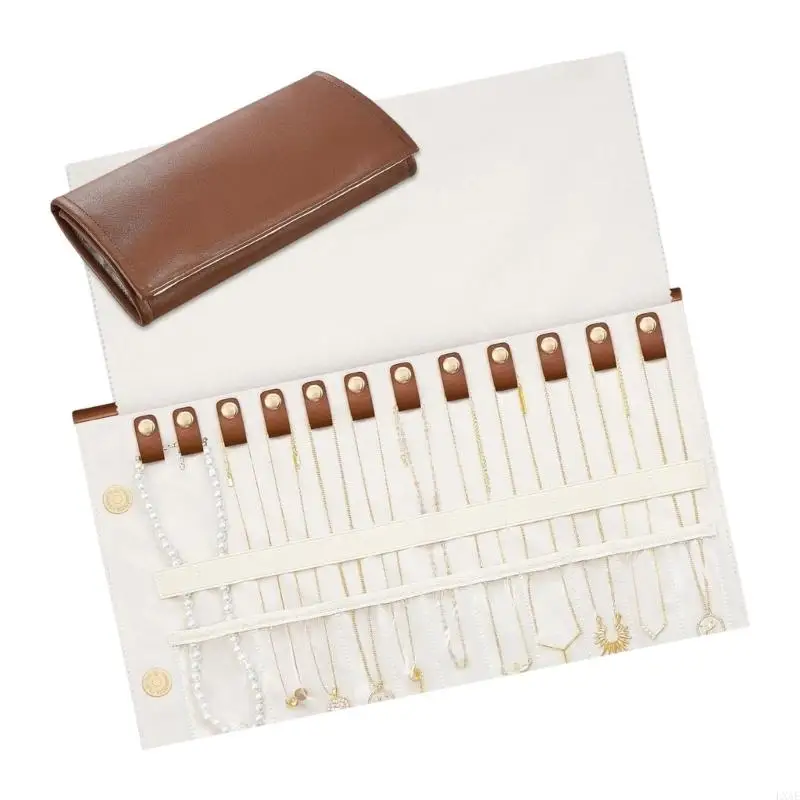 Elegant PU Leather Necklace 12 Individual Compartments