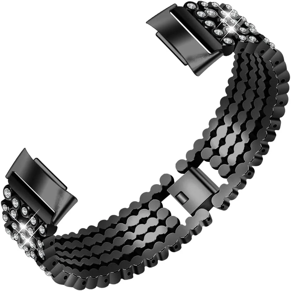 Modisches Uhrenarmband für Fitbit Charge 5 6 Smartwatch für Charge 3 4 Armbandband Zinklegierung Diamantarmband Metallersatz