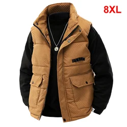 Autumn Winter Warm Thick Vest Men Sleeveless Jacket Plus Size 8XL Fashion Casual Cargo Vest Male Winter Thick Vests